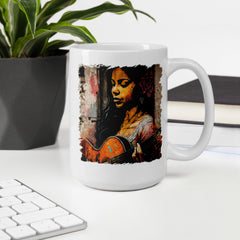 She Strums With Soul White glossy mug - Beyond T-shirts