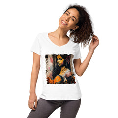 She Strums With Soul Women’s Fitted V-neck T-shirt - Beyond T-shirts