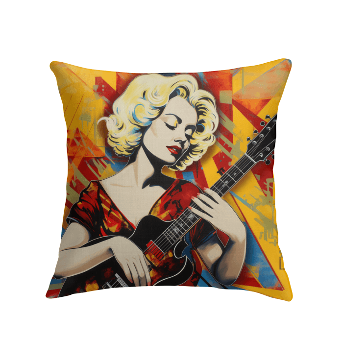 Cozy Pillow Towel with Guitar Design - Music Lover's Delight