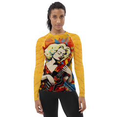 Women's rash guard with guitar design