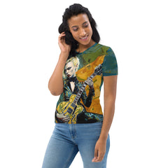 Stylish Guitar Print Women's Shirt