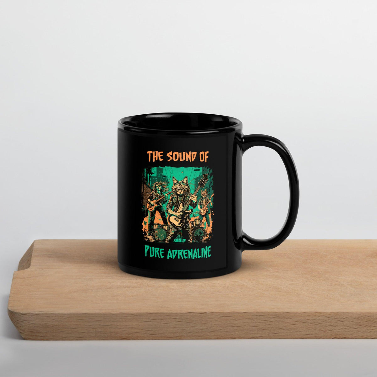 Sound Of Adrenaline Black Glossy Mug - Beyond T-shirts