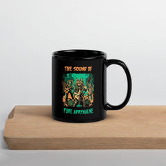 Sound Of Adrenaline Black Glossy Mug - Beyond T-shirts