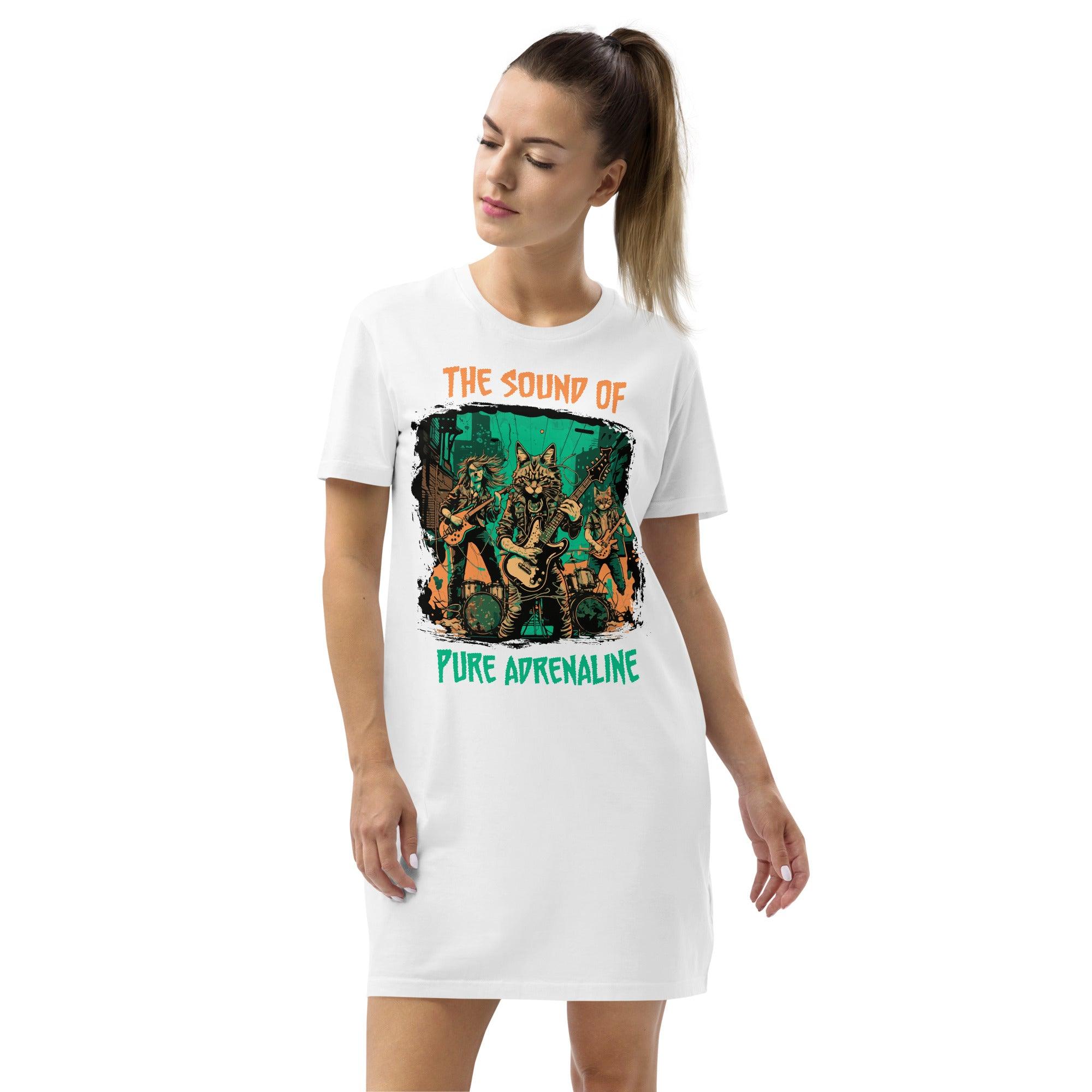 Sound Of Adrenaline Organic Cotton T-shirt Dress - Beyond T-shirts