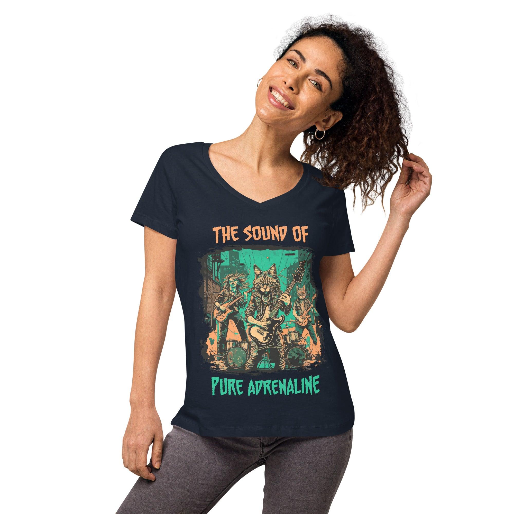 Sound Of Adrenaline Women’s fitted v-neck t-shirt - Beyond T-shirts