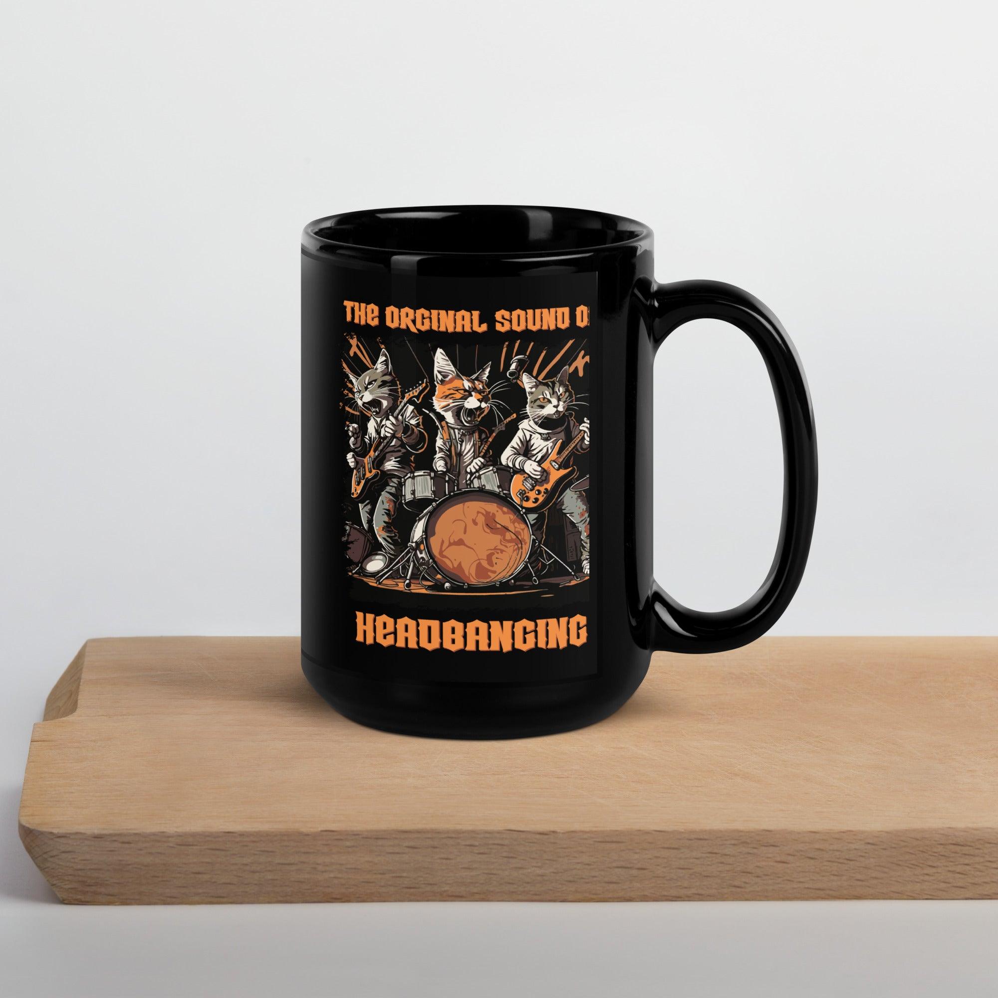 Sound Of Headbanging Black Glossy Mug - Beyond T-shirts