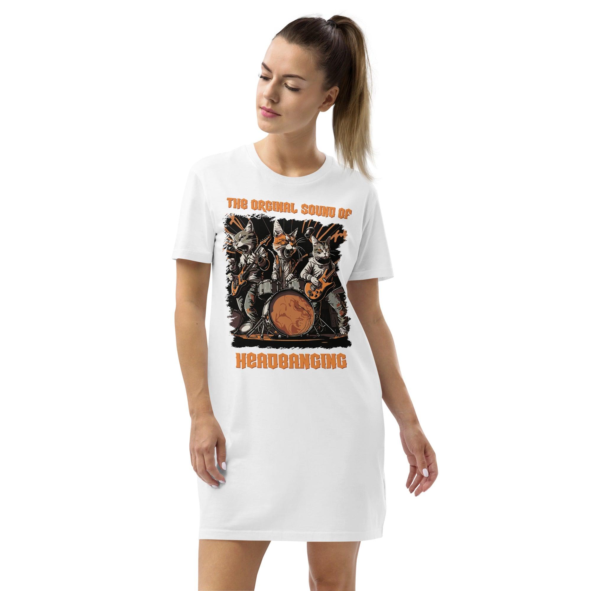 Sound Of Headbanging Organic Cotton T-shirt Dress - Beyond T-shirts