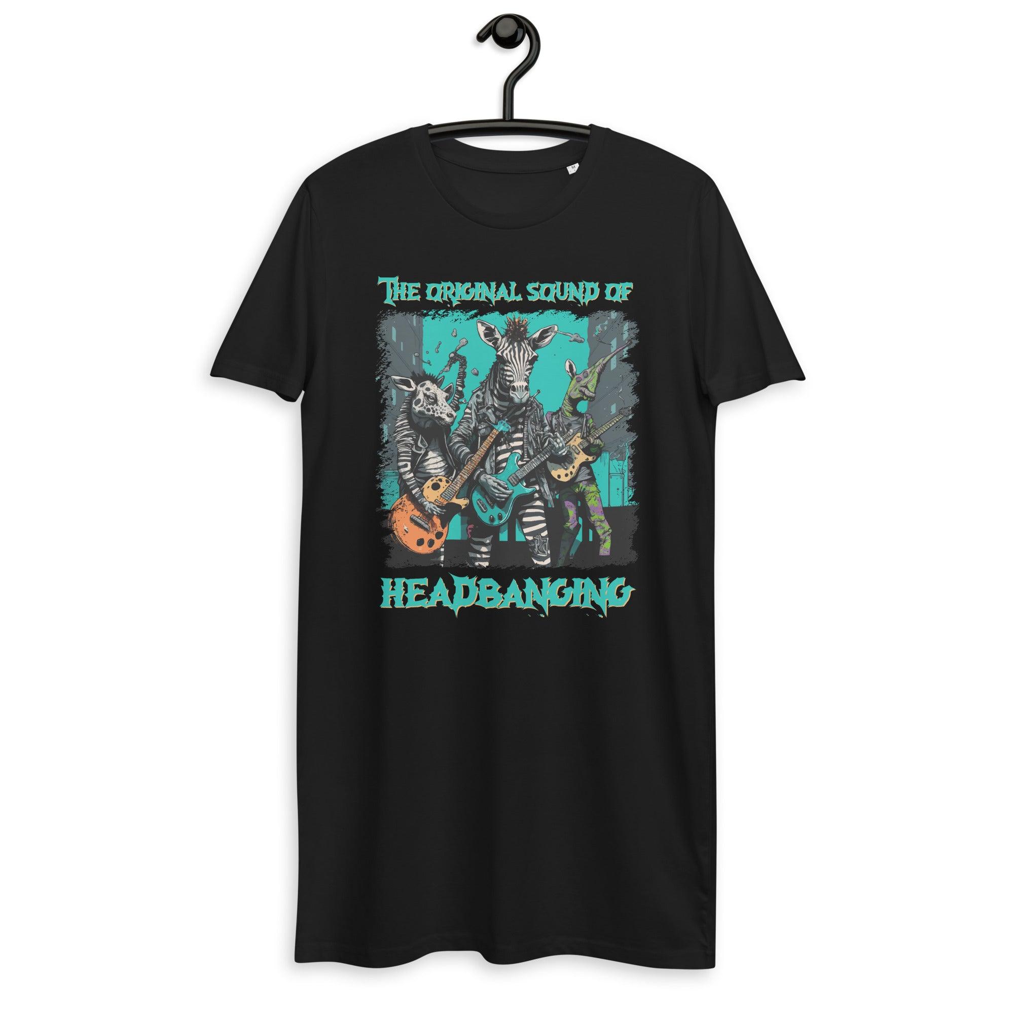 Sound Of Headbanging Organic Cotton T-shirt Dress - Beyond T-shirts