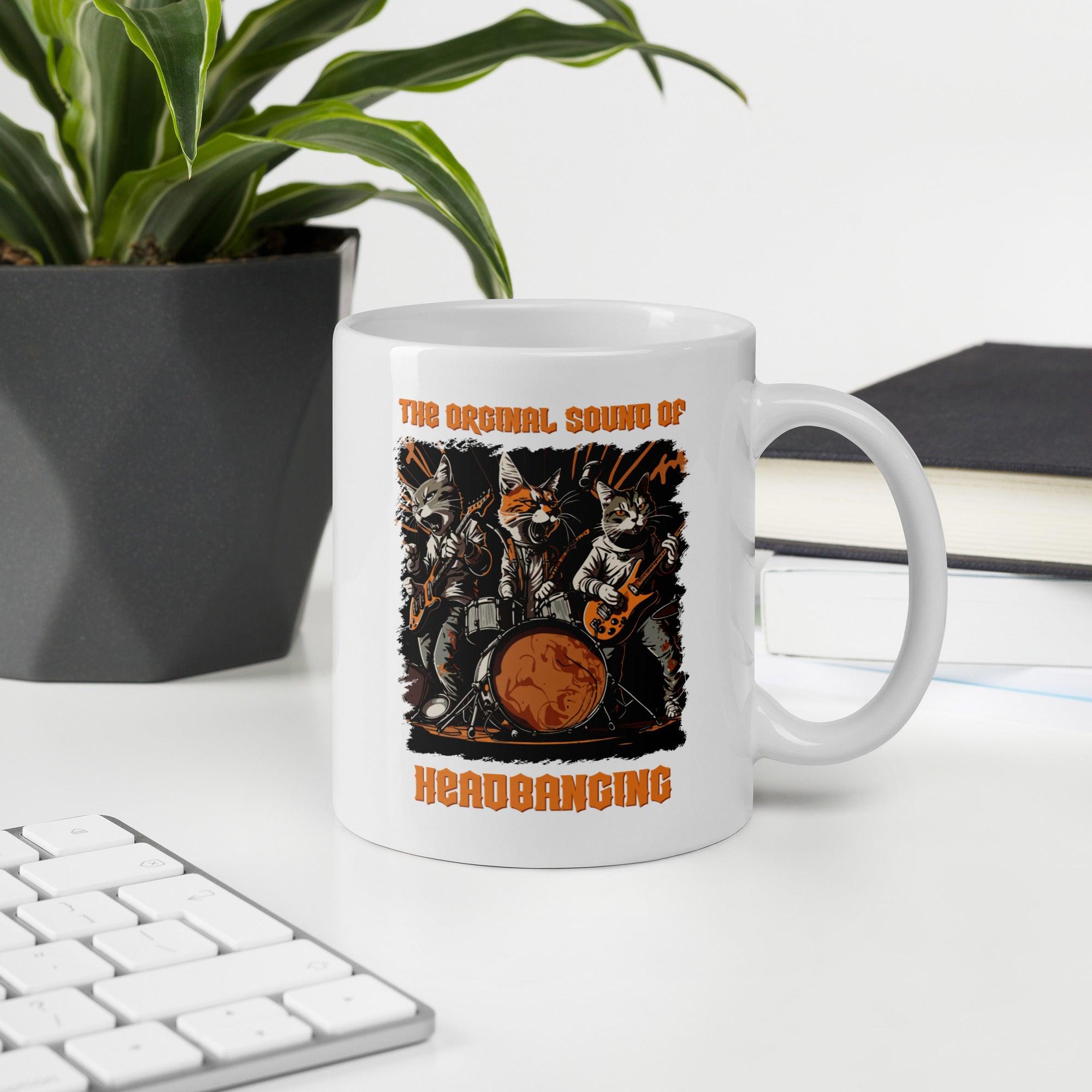 Sound Of Headbanging White Glossy Mug - Beyond T-shirts