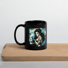 Focused Ferocity Black Glossy Mug Front View