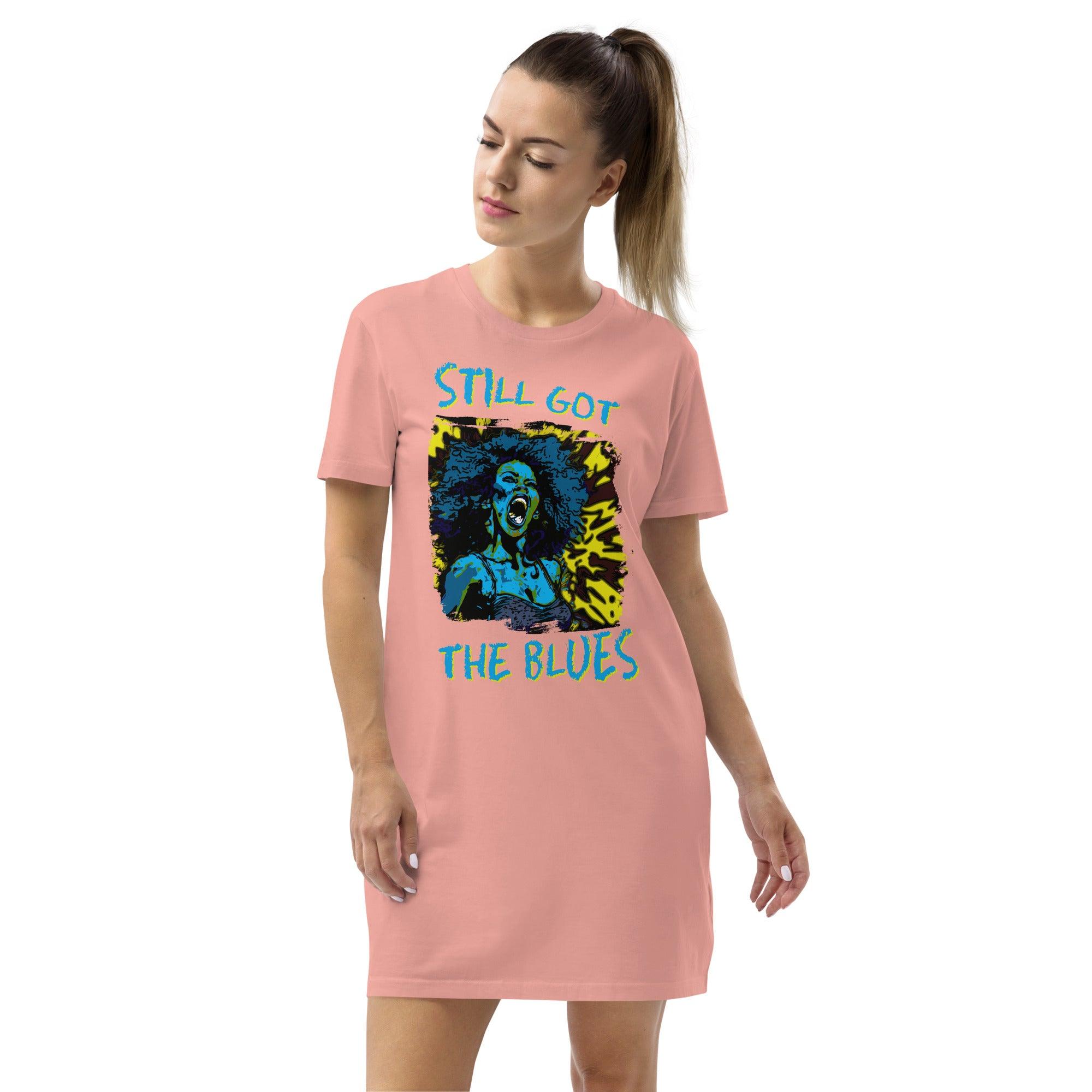 Still Got The Blues Organic cotton t-shirt dress - Beyond T-shirts