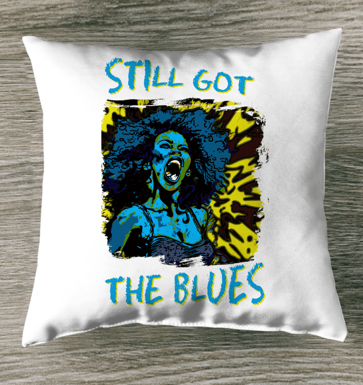 Still Got The Blues Outdoor Pillow - Beyond T-shirts