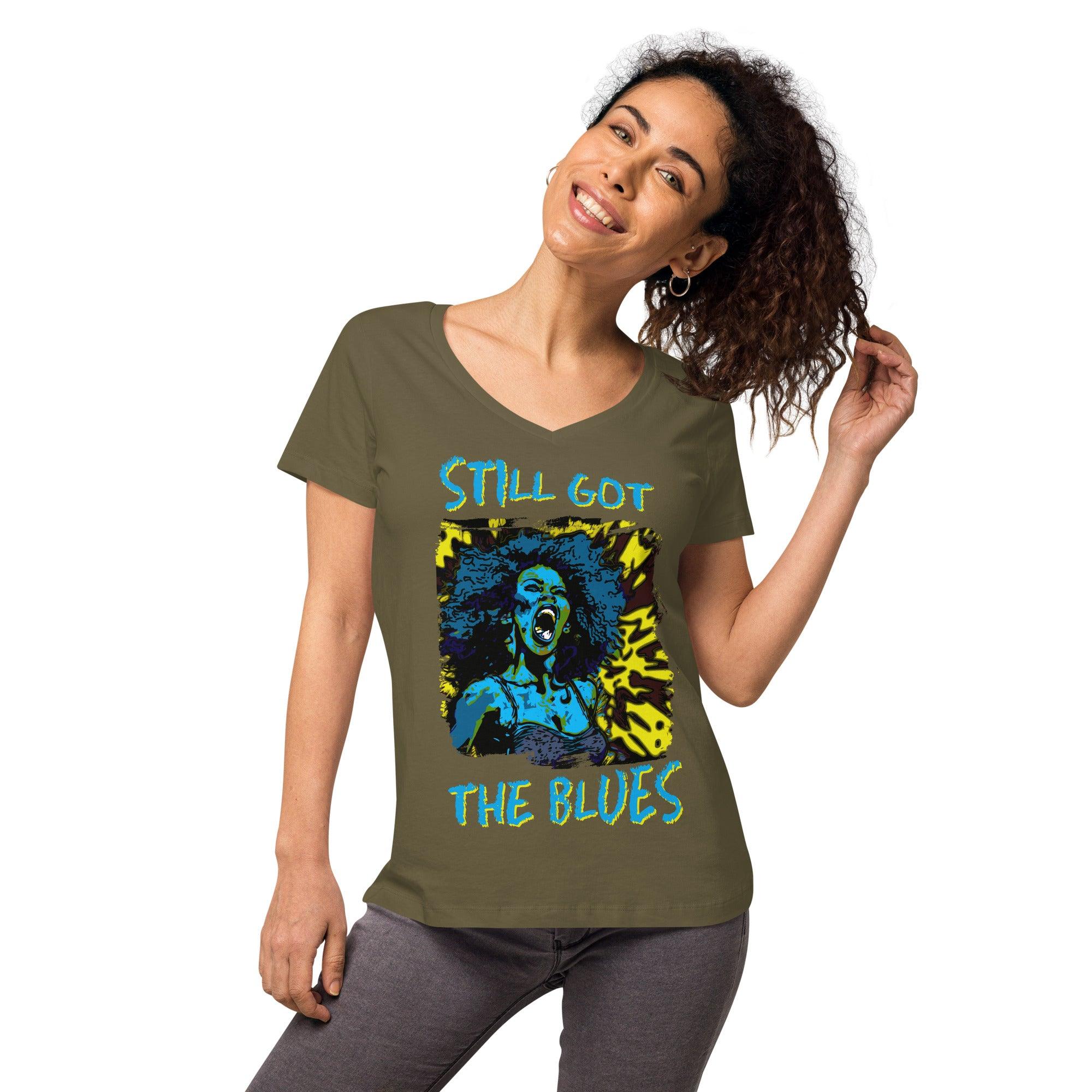 Still Got The Blues Women’s fitted v-neck t-shirt - Beyond T-shirts