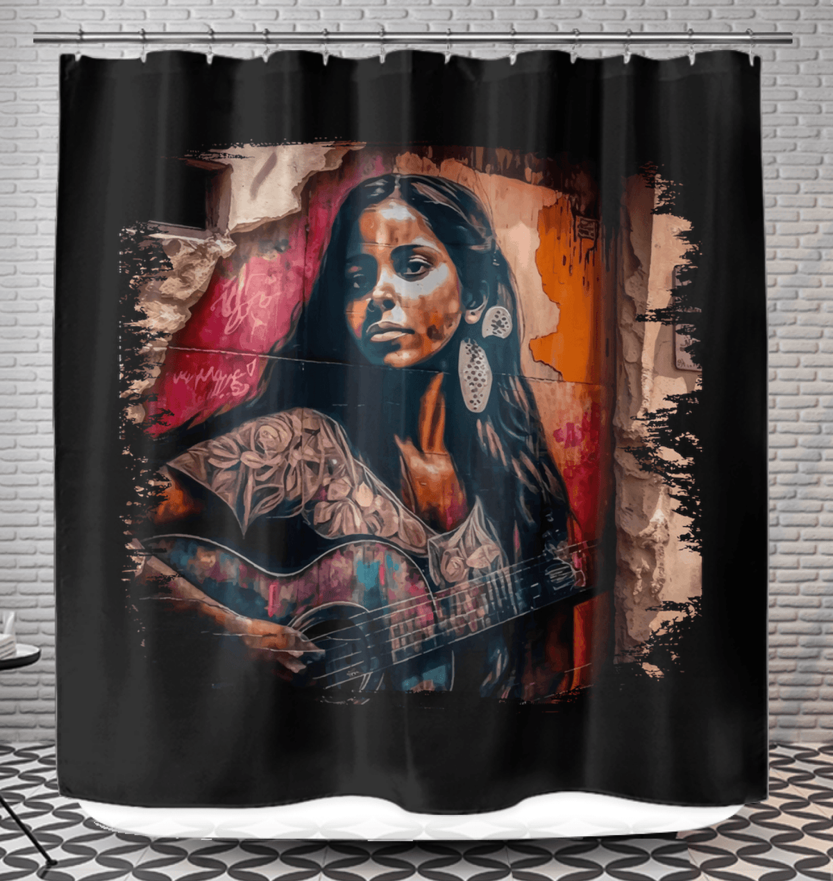 Strings Convey Her Heart Shower Curtain - Beyond T-shirts