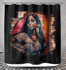 Strings Convey Her Heart Shower Curtain - Beyond T-shirts