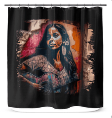 Strings Convey Her Heart Shower Curtain - Beyond T-shirts