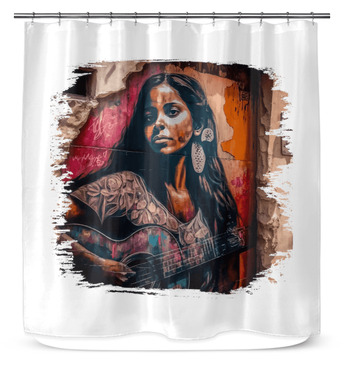 Strings Convey Her Heart Shower Curtain - Beyond T-shirts