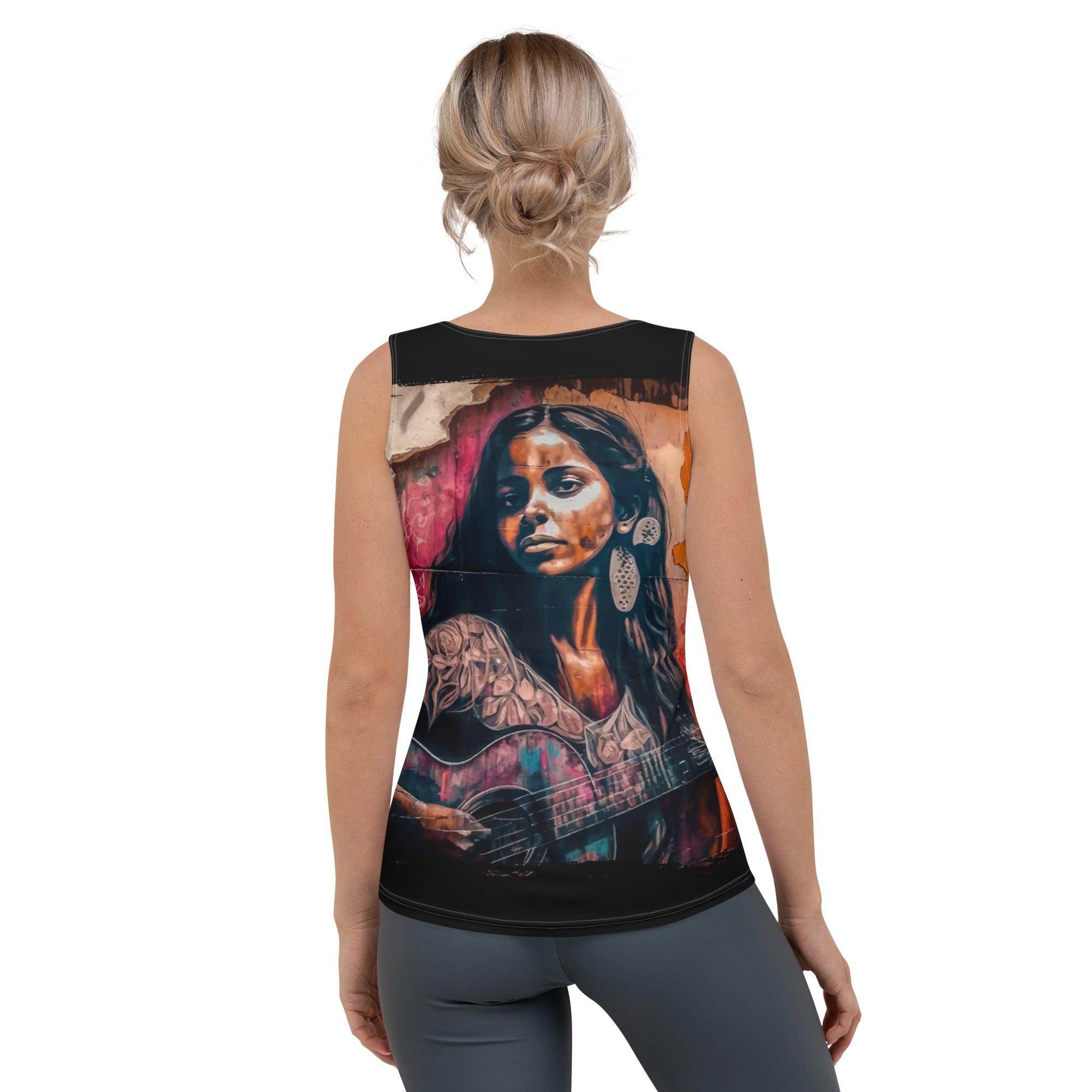 Strings Convey Her Heart Sublimation Cut & Sew Tank Top - Beyond T-shirts