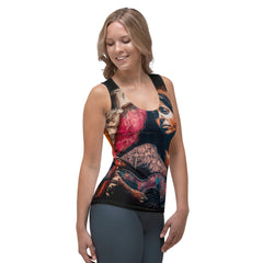 Strings Convey Her Heart Sublimation Cut & Sew Tank Top - Beyond T-shirts