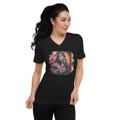 Strings Convey Her Heart Unisex Short Sleeve V-Neck T-Shirt - Beyond T-shirts