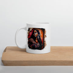 Strings Convey Her Heart White Glossy Mug - Beyond T-shirts