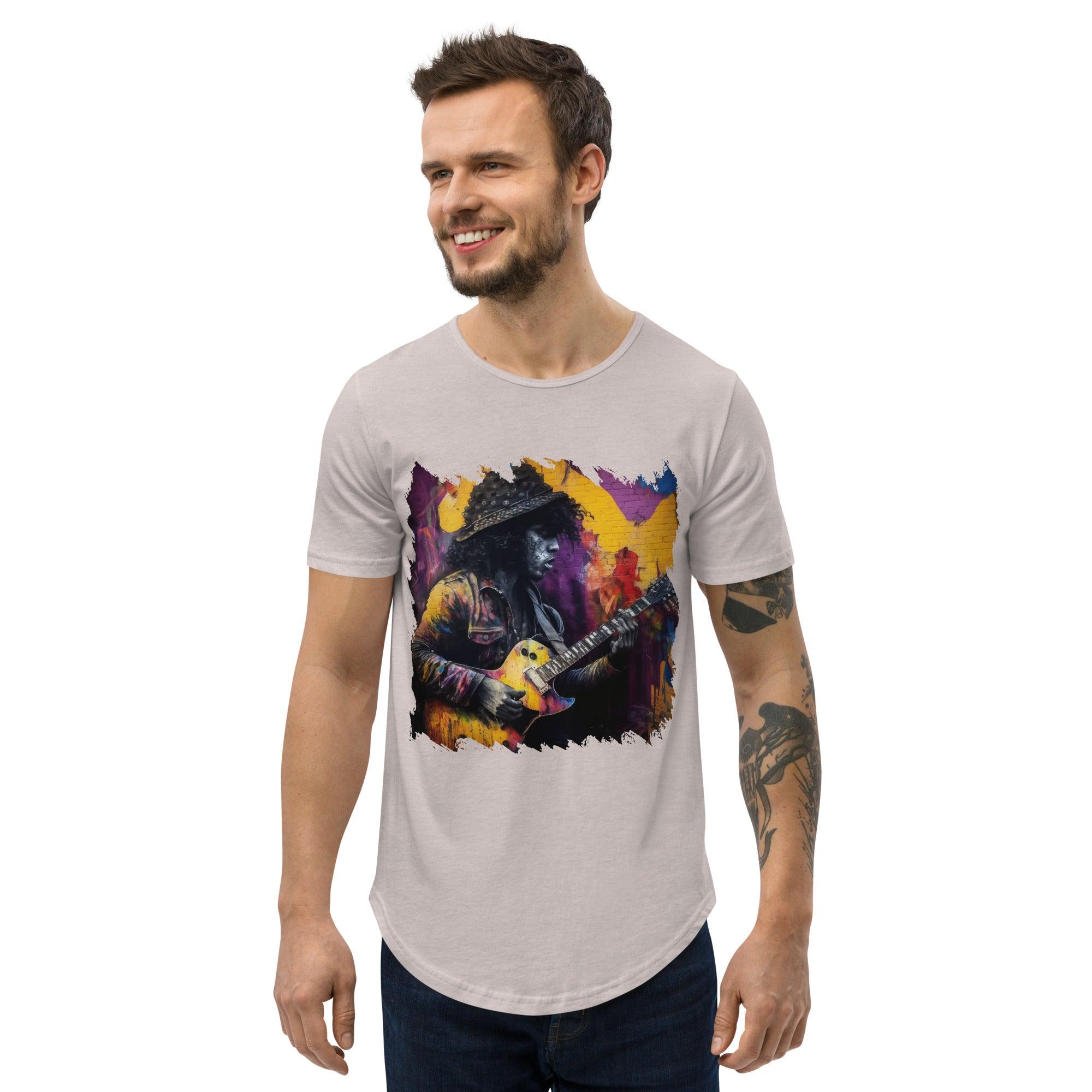 Strings Tell His Story Men's Curved Hem T-Shirt - Beyond T-shirts