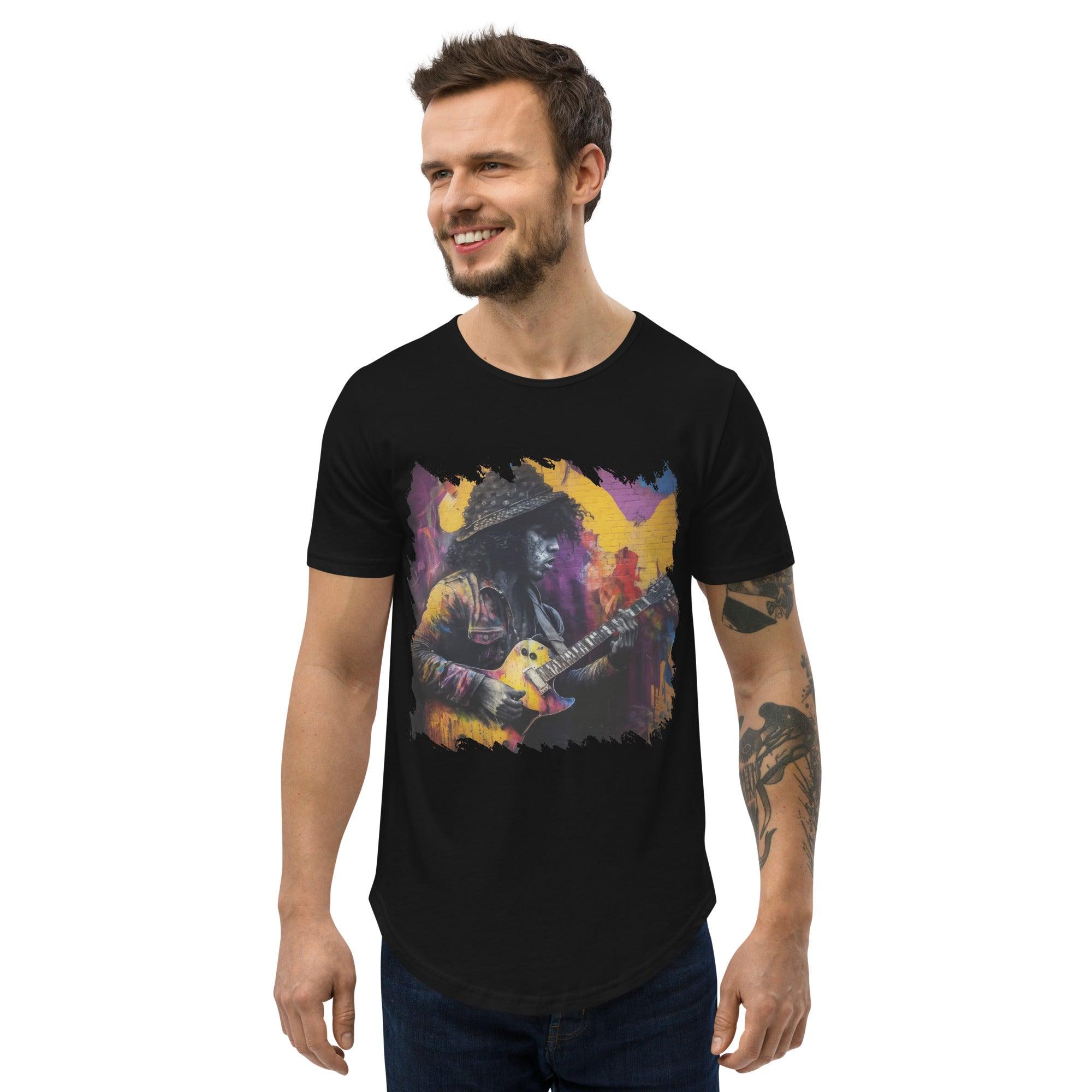 Strings Tell His Story Men's Curved Hem T-Shirt - Beyond T-shirts