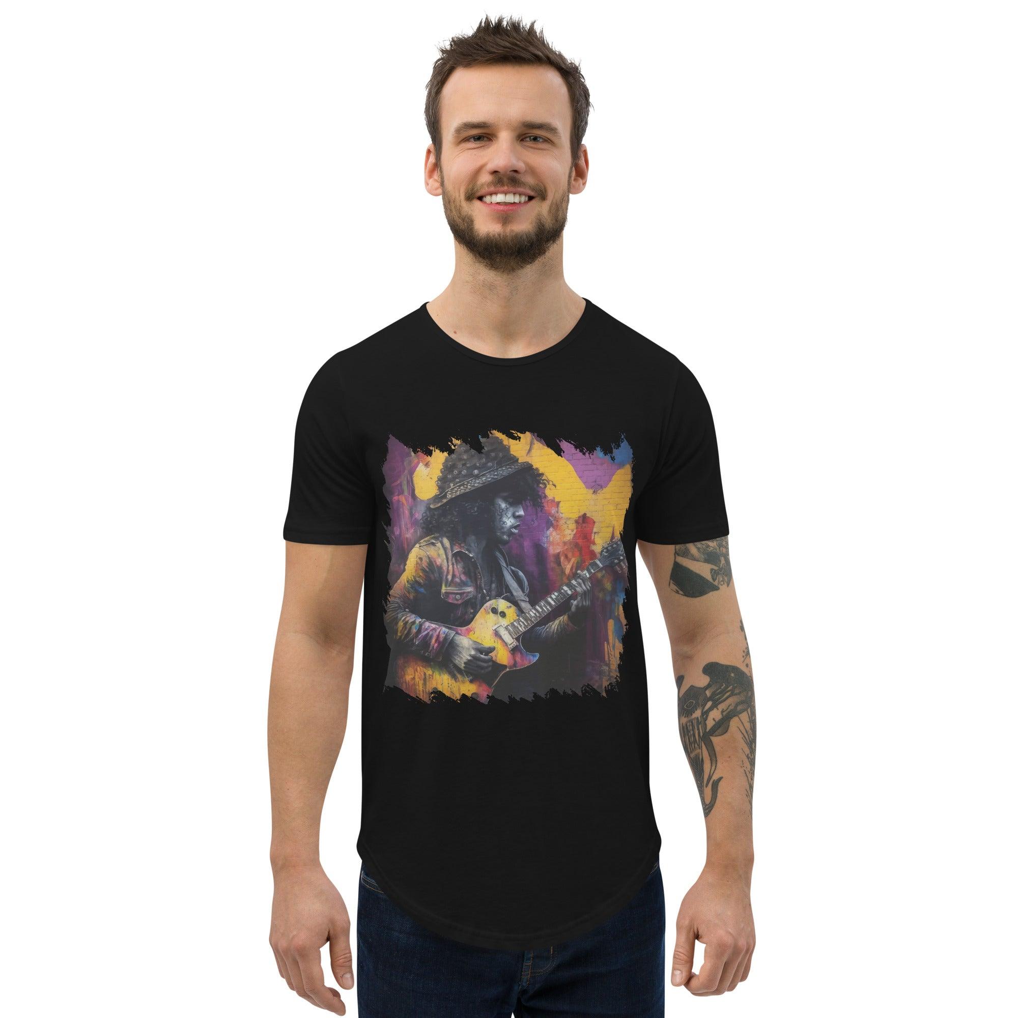 Strings Tell His Story Men's Curved Hem T-Shirt - Beyond T-shirts