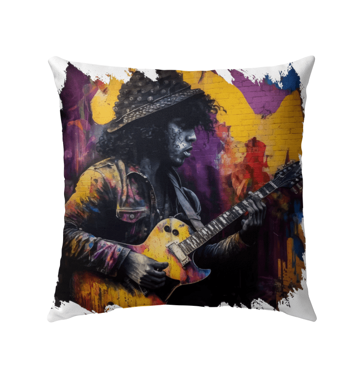 Strings Tell His Story Outdoor Pillow - Beyond T-shirts