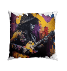 Strings Tell His Story Outdoor Pillow - Beyond T-shirts