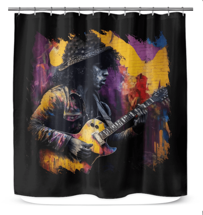 Strings Tell His Story Shower Curtain - Beyond T-shirts