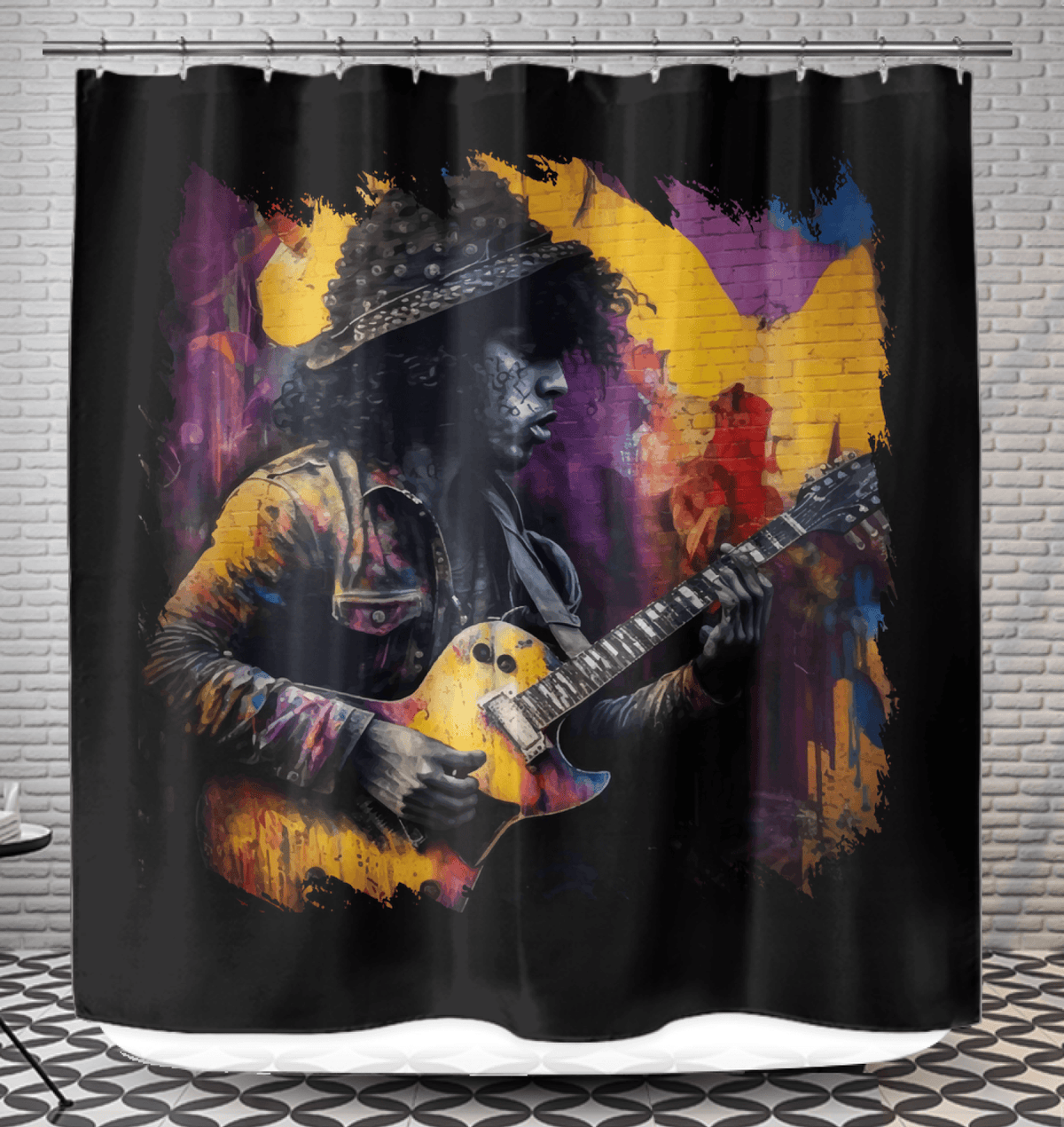 Strings Tell His Story Shower Curtain - Beyond T-shirts