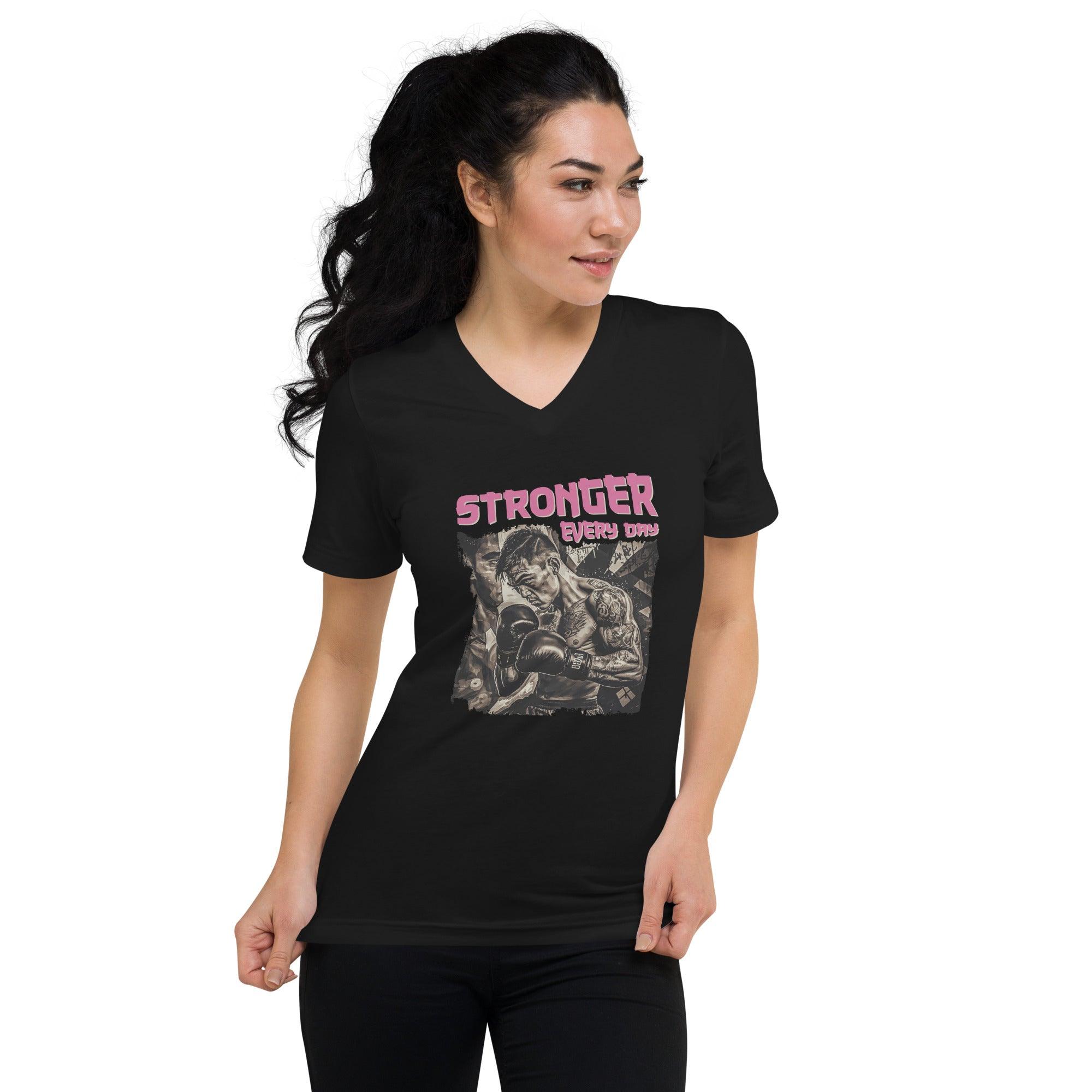 Stronger Every Day Unisex Short Sleeve V-Neck T-Shirt - Beyond T-shirts