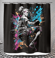 Stronger Faster Better Shower Curtain - Dynamic Bathroom Decor