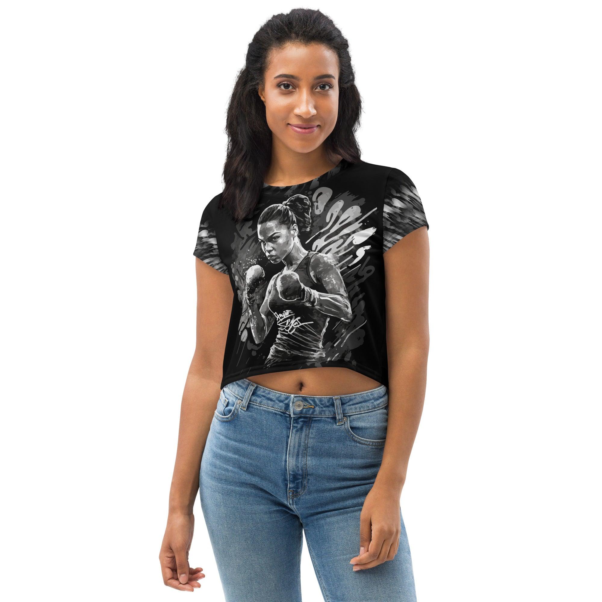 Sweat Now Shine Later All-Over Print Crop Tee - Beyond T-shirts