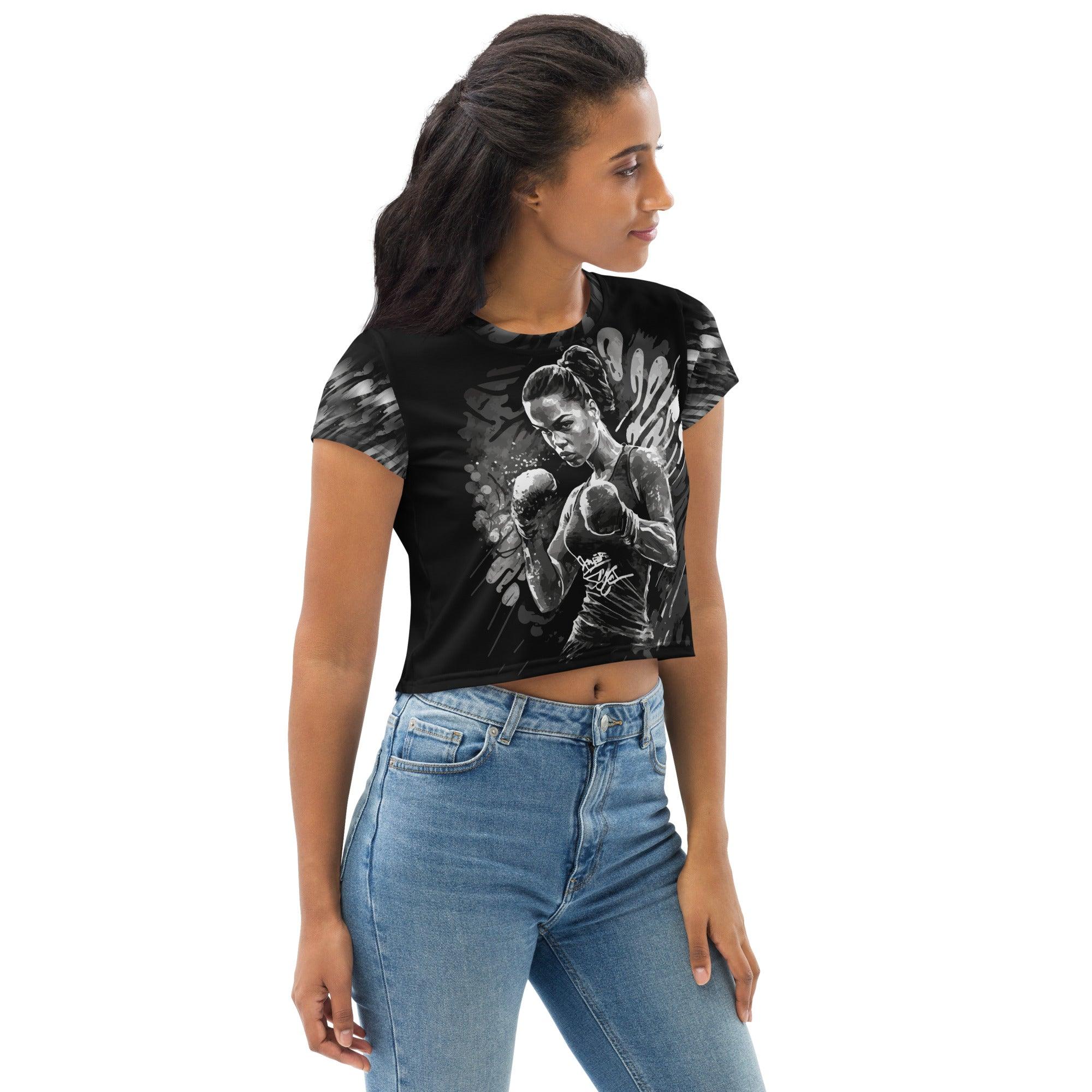 Sweat Now Shine Later All-Over Print Crop Tee - Beyond T-shirts