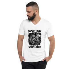 Sweat Now Shine Later Unisex Short Sleeve V-Neck T-Shirt - Beyond T-shirts