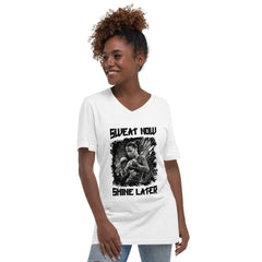 Sweat Now Shine Later Unisex Short Sleeve V-Neck T-Shirt - Beyond T-shirts