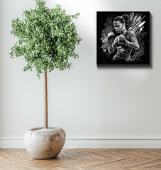 Stronger Faster Better' canvas art in a beautifully styled room setting