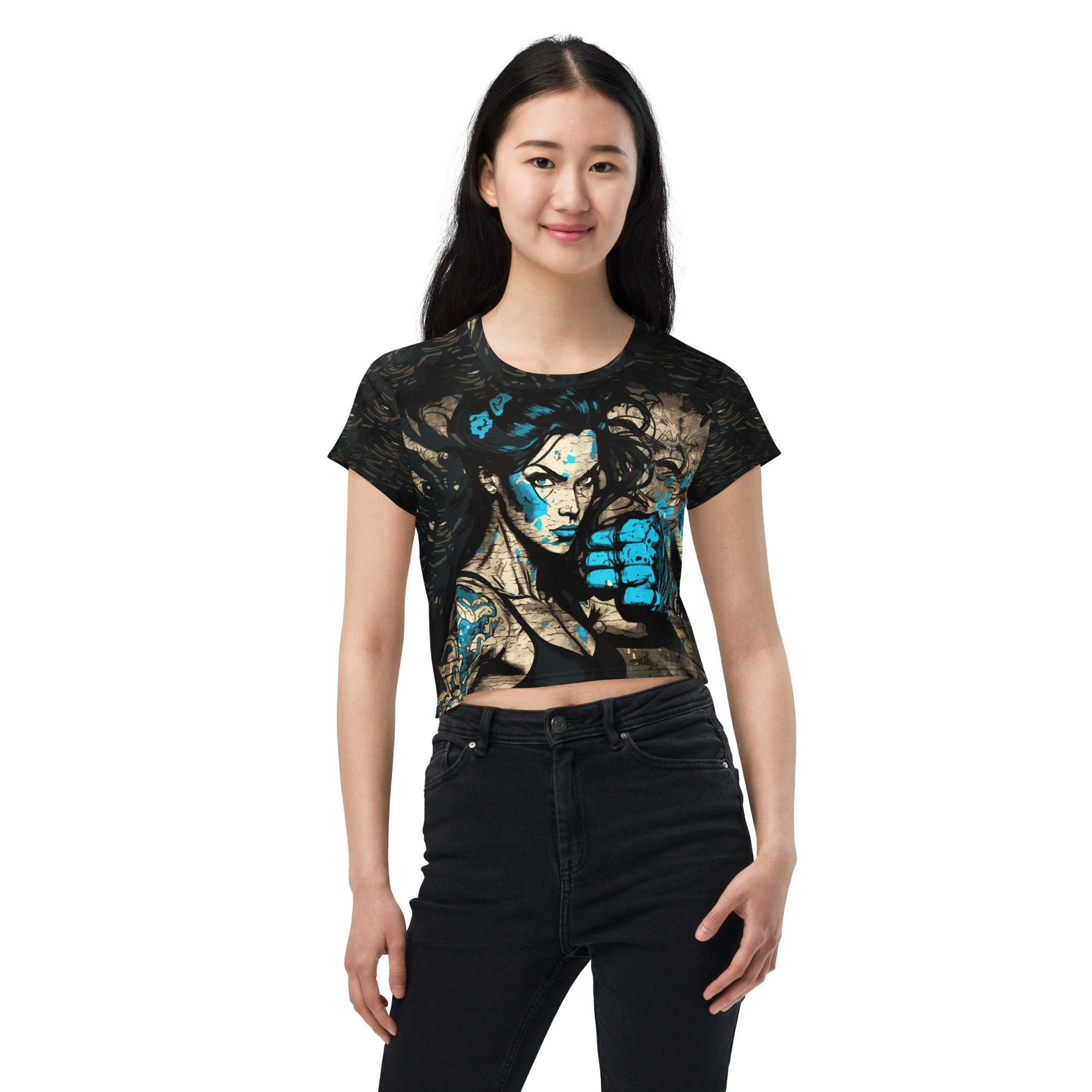 Sweat Punch Repeat All-Over Print Crop Tee - Beyond T-shirts