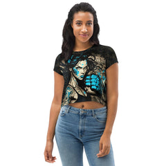 Sweat Punch Repeat All-Over Print Crop Tee - Beyond T-shirts