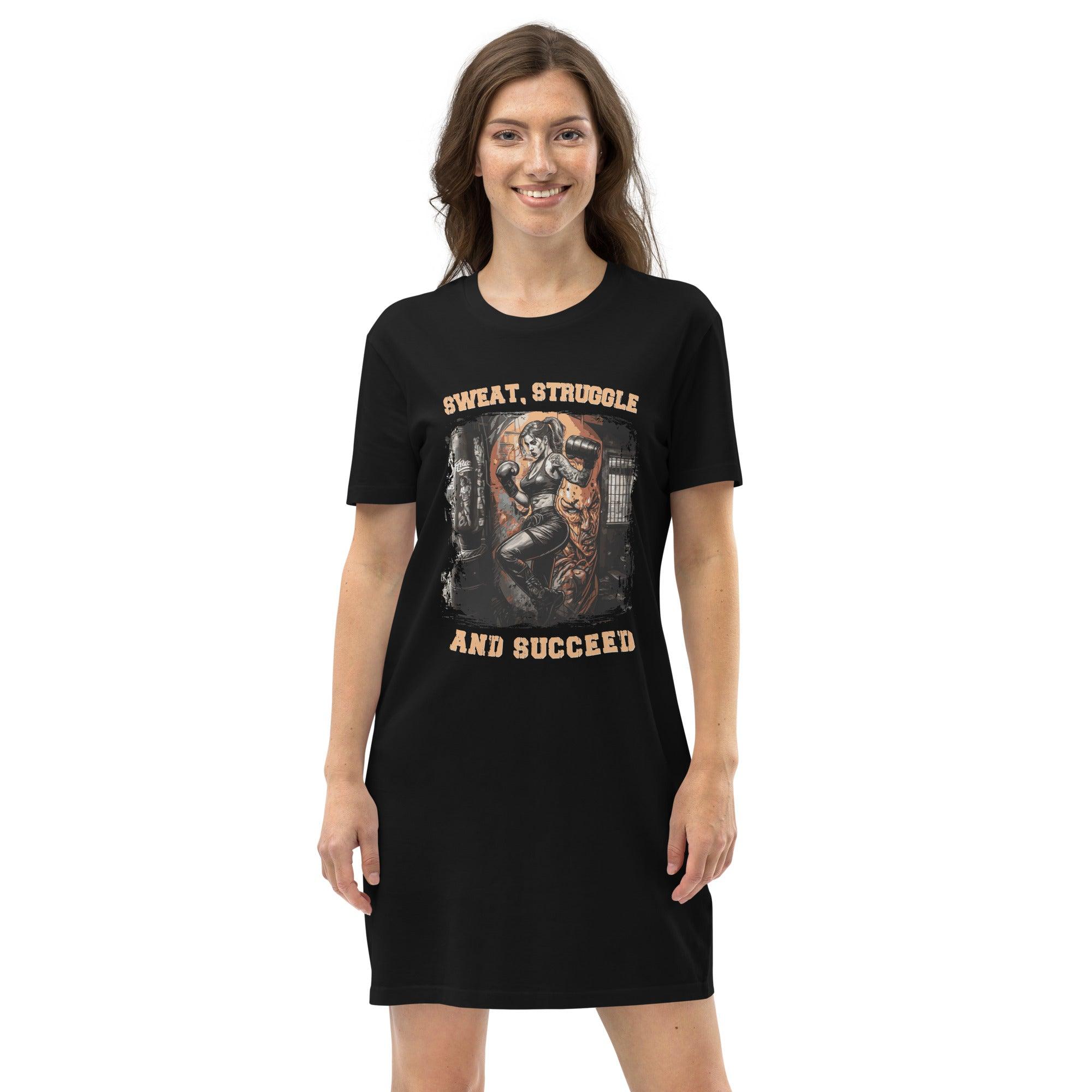 Sweat Struggle And Succeed Organic Cotton T-shirt Dress - Beyond T-shirts