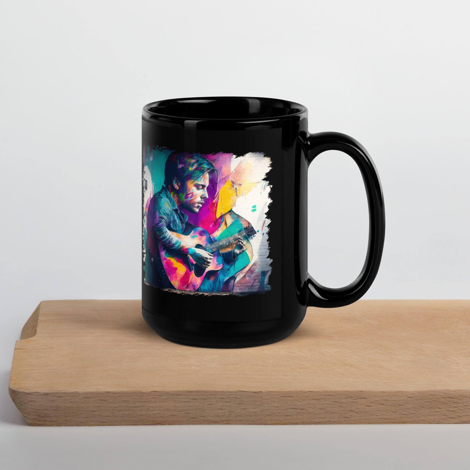 Taking Music to Infinity Black Glossy Mug - Beyond T-shirts