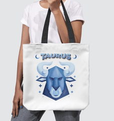 Taurus Basketweave Tote Bag | Zodiac Series 2 - Beyond T-shirts