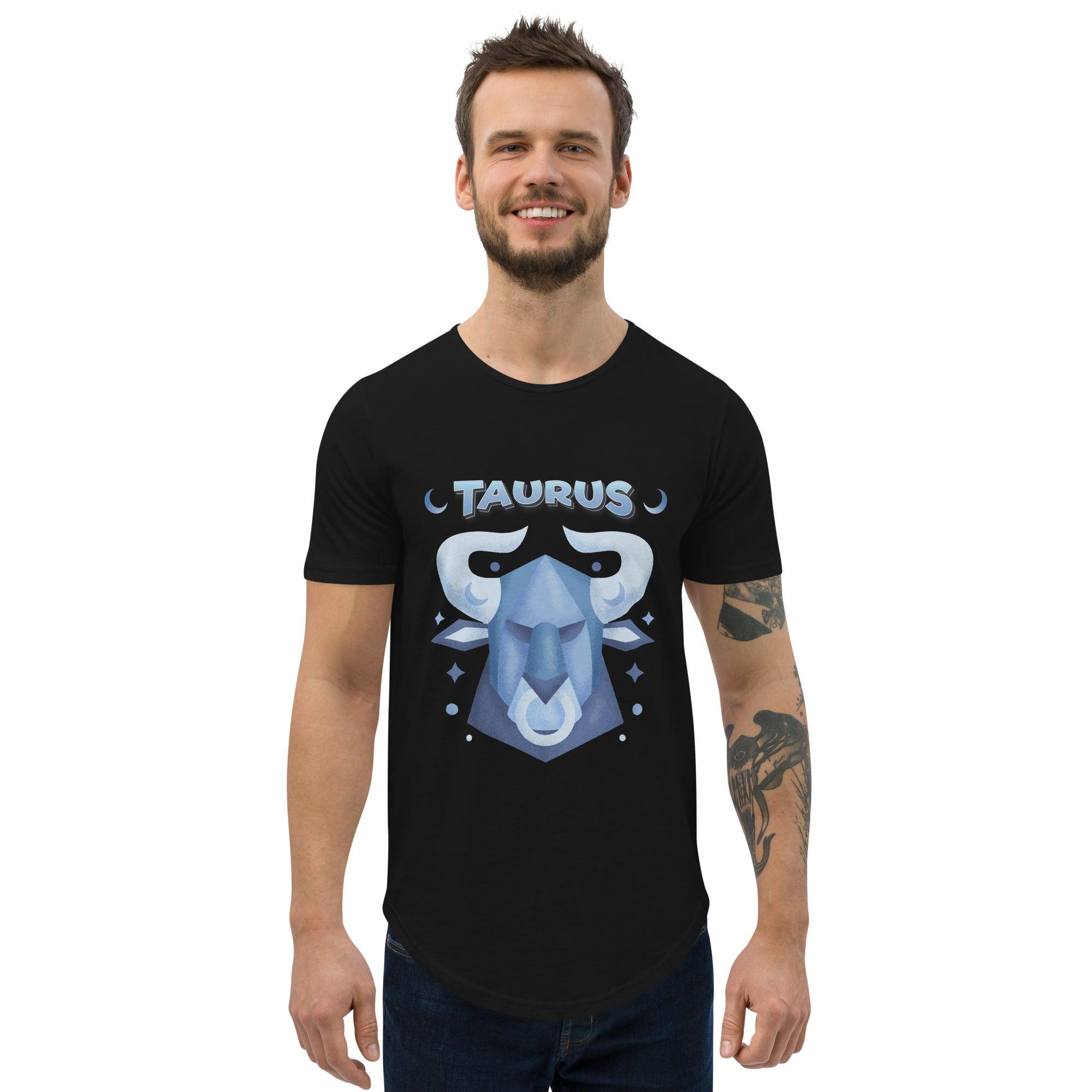 Taurus Men's Curved Hem T-Shirt | Zodiac Series 2 - Beyond T-shirts