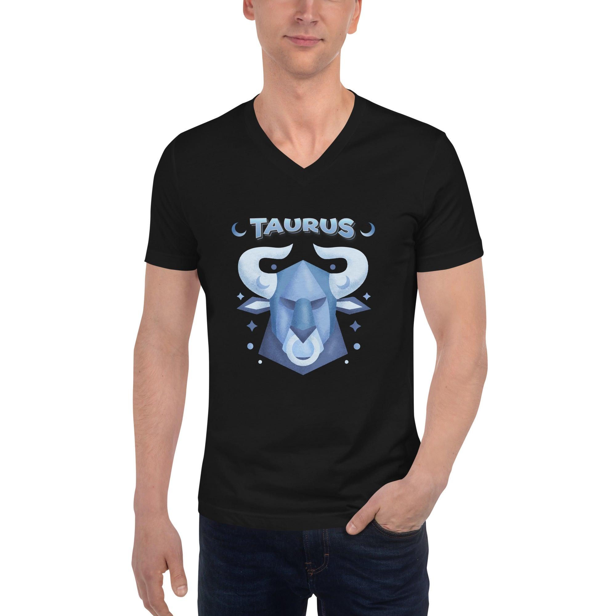 Taurus Unisex Short Sleeve V-Neck T-Shirt | Zodiac Series 2 - Beyond T-shirts