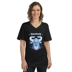 Taurus Unisex Short Sleeve V-Neck T-Shirt | Zodiac Series 2 - Beyond T-shirts