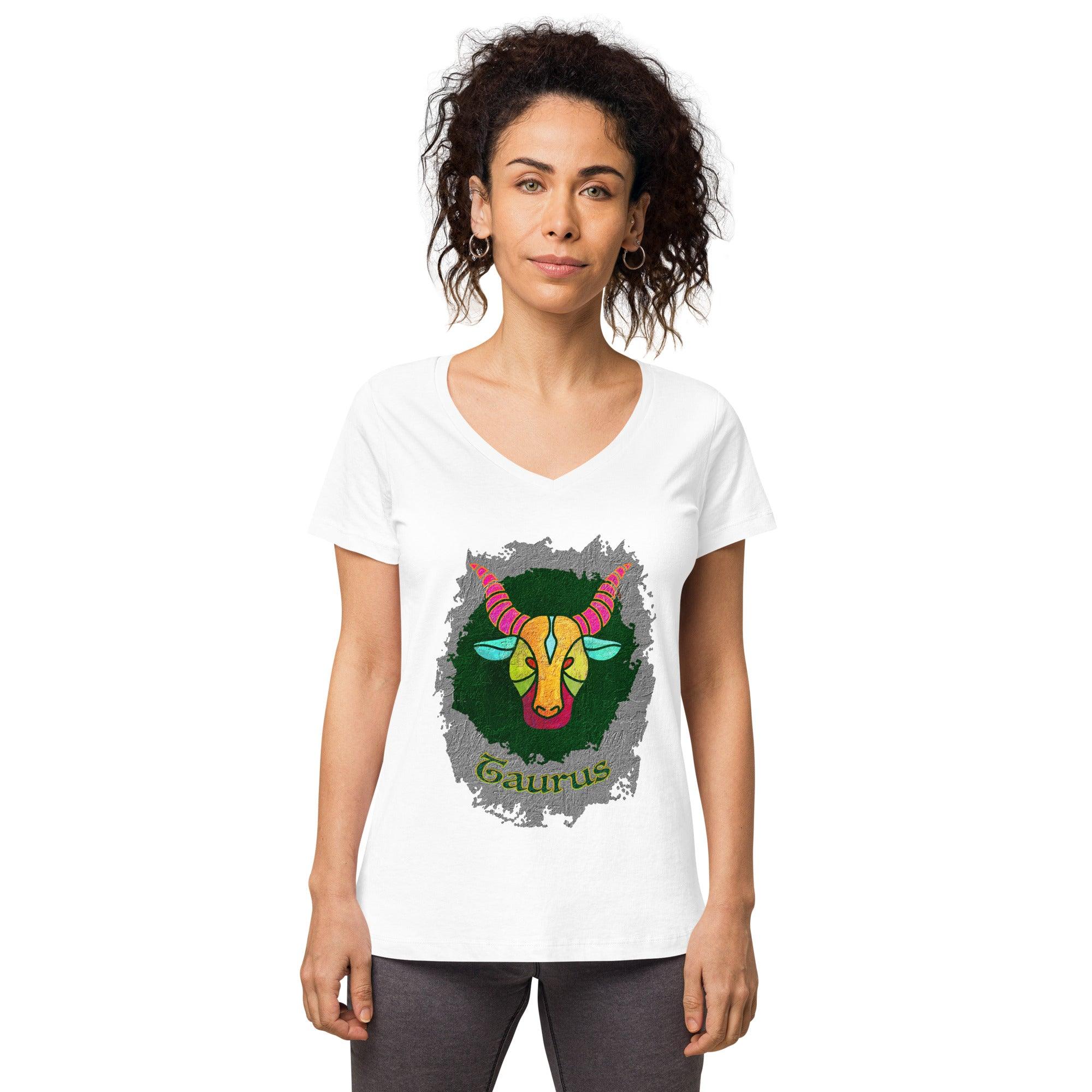 Taurus Women’s Fitted V-neck T-shirt | Zodiac Series 11 - Beyond T-shirts