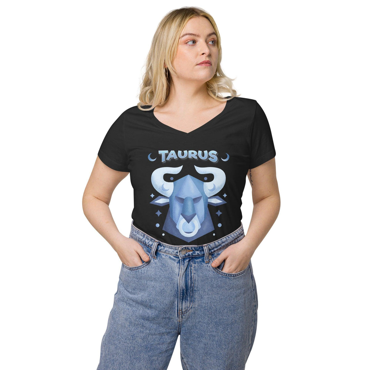 Taurus Women’s Fitted V-neck t-Shirt | Zodiac Series 2 - Beyond T-shirts