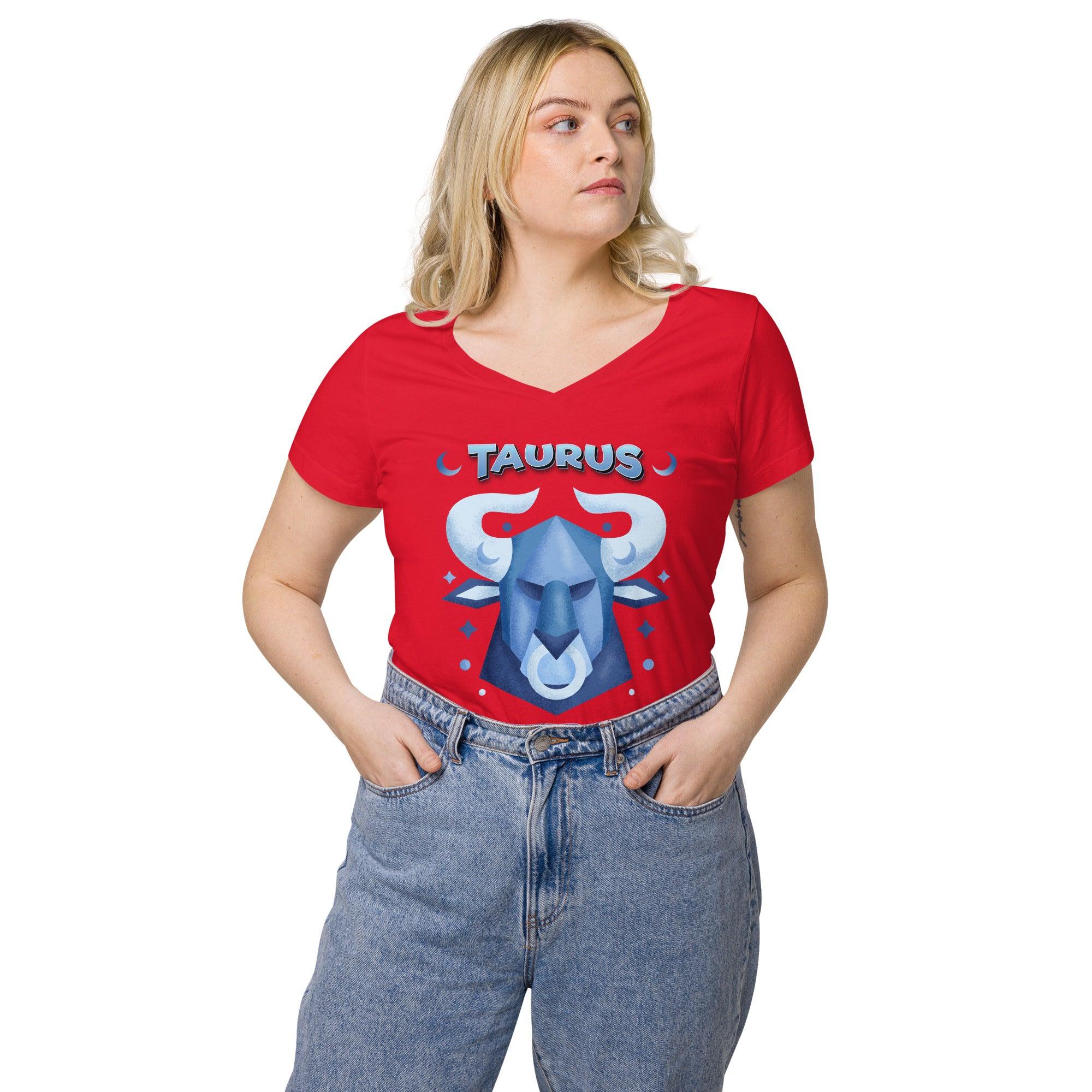 Taurus Women’s Fitted V-neck t-Shirt | Zodiac Series 2 - Beyond T-shirts